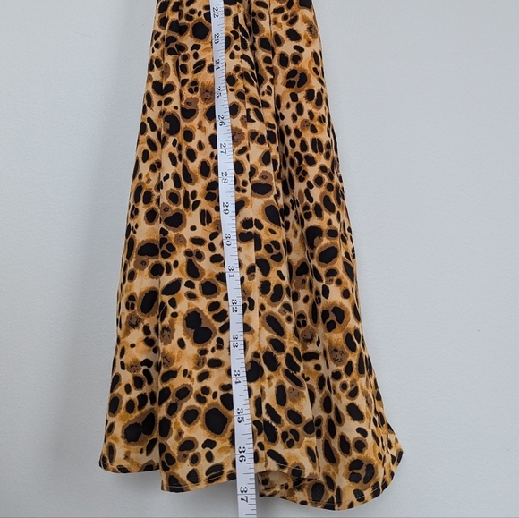 Babaton Wallace Cheetah Print Short Sleeve Lined Mini Wrap Dress Amber Blk- sz S - Picture 11 of 11
